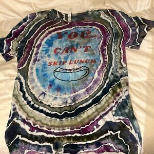 ITYSL “you cant skip lunch, YOU JUST CANT” homemade tie-dye size L